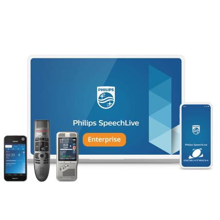 PHILIPS SpeechLive Enterprise (PCL1251) - Solution Cloud de dictée et transcription de vos paroles en texte - Oceatech