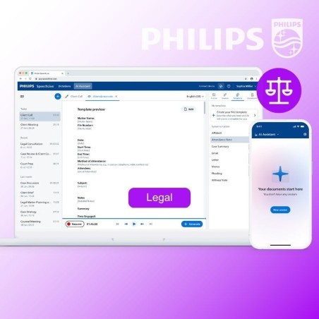 Philips SpeechLive Legal – Assistant IA ambiant légal